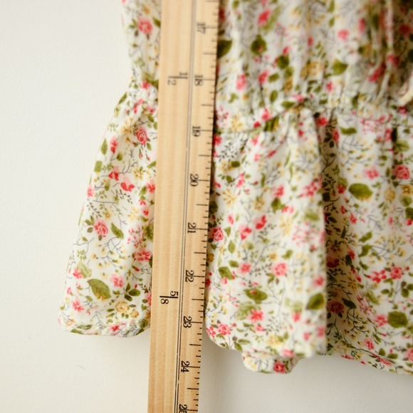 Floral Sleeveless Peplum Top Womens S Ruffle Cottagecore Fairycore Romantic Boho - Picture 6 of 7